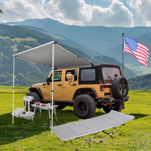 Yescom 4.6x6.8 Car Awning Vehicle Roof Rack Side Awning SUV Truck Van Rooftop for Camping 1 King Soopers