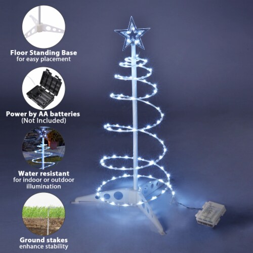 LED Lighted Spiral Cone Tree Outdoor Decoration - 6' - Multi