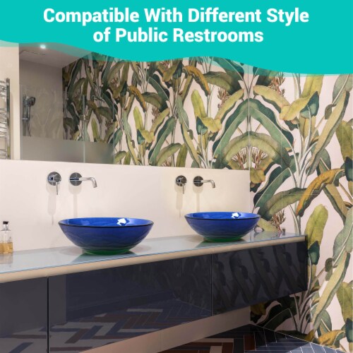 Aquaterior Round Tempered Glass Vessel Sink Vanity Above Counter Basin 2 Packs Perspective: back