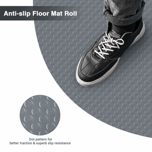 Yescom Garage Floor Mat Roll Non Slip Car Parking Protect Cover Trailer Gray 13x5 Ft Perspective: back