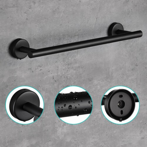 Aquaterior 5-Piece Bathroom Hardware Set Stainless Steel Towel Bar Toilet Paper Holder Hook Perspective: back