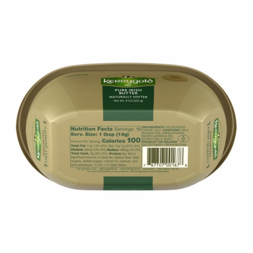 Kerrygold Grass-Fed Pure Irish Salted Softer Butter Tub Perspective: back