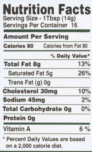 Kerrygold Reduced Fat Irish Butter Perspective: back