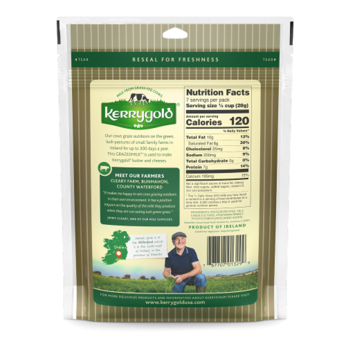 Kerrygold Shredded Mild Cheddar Cheese Perspective: back
