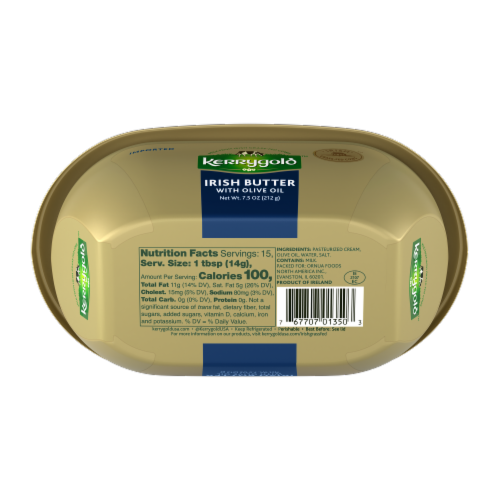 Kerrygold® Grass Fed Irish Butter with Olive Oil Tub Perspective: back