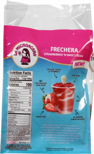 La Michoacana Frechera | Strawberries and Sweet Cream Sorbet Cups Perspective: back