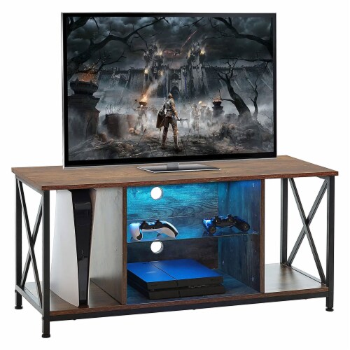 KSWIN Entertainment Console TV Stand for 50 Inch TV w LED Lights