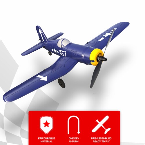 VOLANTEXRC Corsair F4U One Key Turn Remote Control Airplane w/ Xpilot Stabilizer Perspective: back