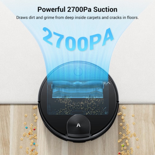 Viomi Smart Robot Vacuum V3 Max Duster Vacuum and Mop for Multi Floors, Black Perspective: back