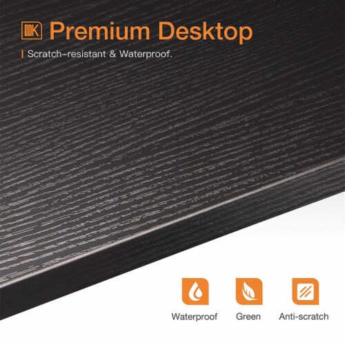 ODK Modern Triangle Corner Computer Writing Desk w/ Smooth Keyboard Tray, Black Perspective: back