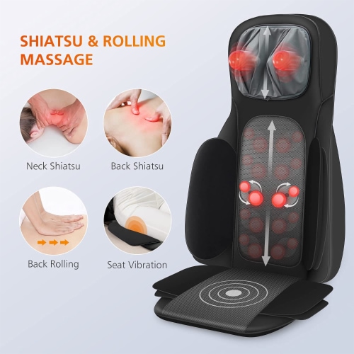 Snailax Shiatsu Back Massager with Heat -Deep Kneading Massage Chair Pad  with Adjustable Intensity, Shiatsu Chair Massager to Relax Full Body Muscle  - Yahoo Shopping