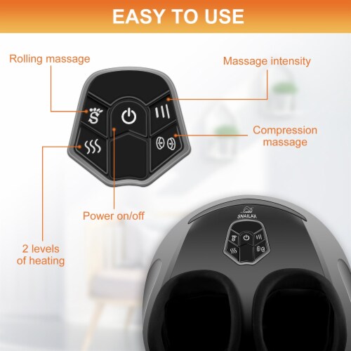 Snailax 2-in-1 Shiatsu Foot and Back Massager with Heat - Kneading Feet  Massager Machine with