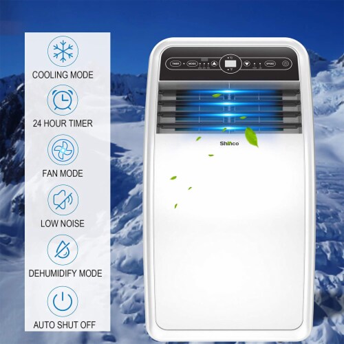 Shinco 8,000 BTU Portable AC Unit, Dehumidifier, and Fan for 200 SqFt Rooms Perspective: back