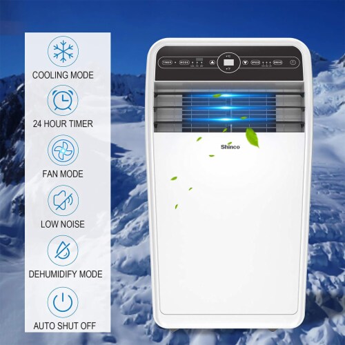 Shinco 10,000 BTU Portable AC Unit, Dehumidifier, and Fan for 300 SqFt Rooms Perspective: back
