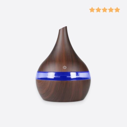 Mini Grain-Finish LED Humidifier Perspective: back