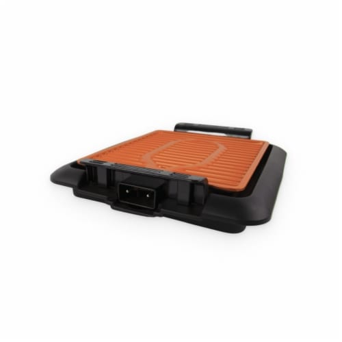 Gotham Steel Indoor Portable Smokeless Electric Grill, Orange/Black