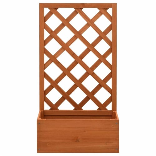 Garden Trellis Planter Orange 19.7 x9.8 x35.4 Solid Firwood Perspective: back