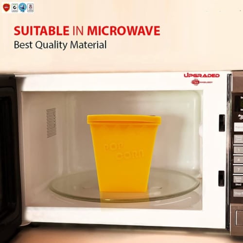 Microwave Popcorn Popper Original Large Bowl Oven Popcorn Maker Kernel Corn Perspective: back