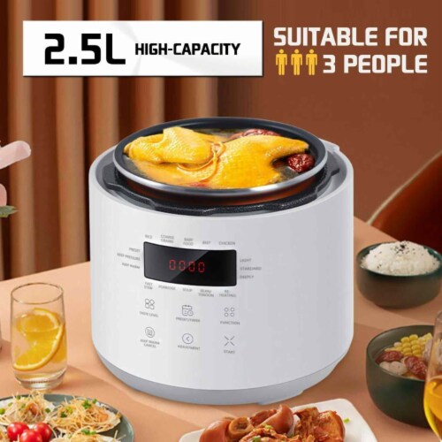 2.5L 600W Electric Pressure Cooker Mini Fast Cooker With Stainless