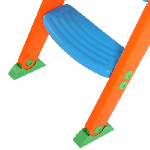 20''H Potty Training Toilet Seat for Kids with Adjustable Step Stool Ladder, Splash Guard Perspective: back