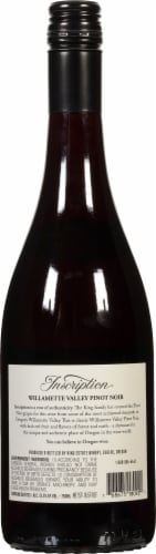 King Estate Inscription Pinot Noir Wine Perspective: back