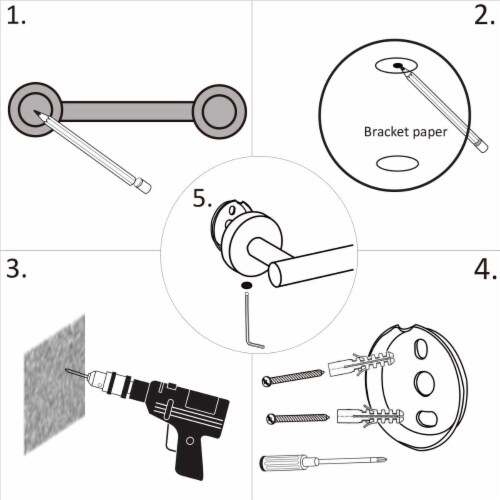 Brushed Nickel 3 - Piece Bathroom Hardware Set Perspective: back