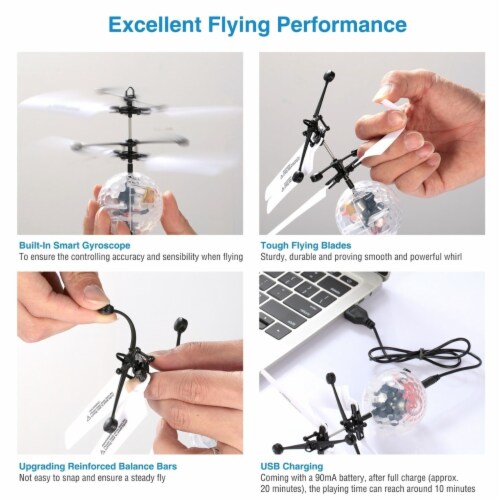 RC Drone Flying Copter Ball Aircraft Hélicoptère Led Clignotant