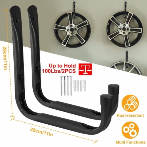 2Pcs Heavy Duty Garage Storage Hooks Hanger Wall Mount Utility Hooks For Ladders  Bike Surfbo, 1 unit - Kroger