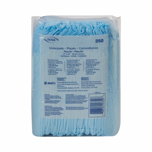 TENA Regular Disposable Underpad Fluff 17X24 350 25 pads Perspective: back