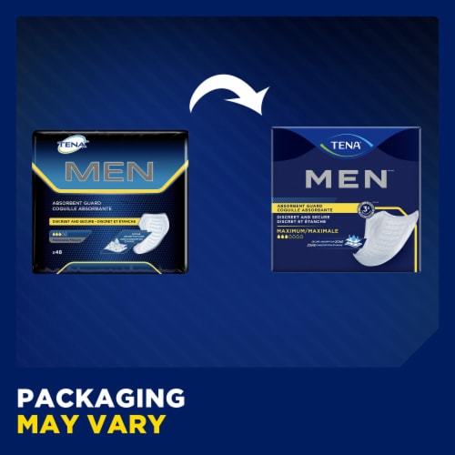 TENA Men Maximum Male Incontinent Pad Contoured 8 L 50600, Maximum, 20 Ct Perspective: back