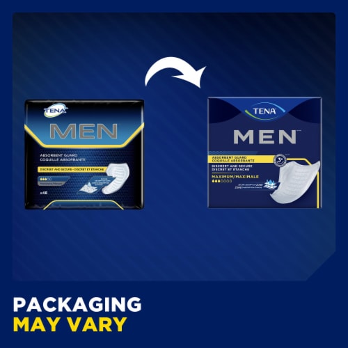 TENA Men Maximum Male Incontinent Pad Contoured 8 L 50600, Maximum, 20 Ct,  20 ct - Foods Co.