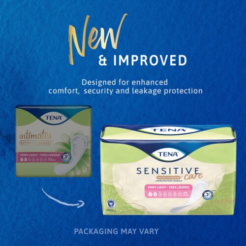 Tena Sensitive Care Extra Coverage Overnight Incontinence Pads, 45 Count 