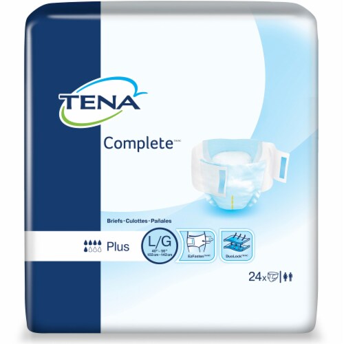 TENA Complete Adult Incontinence Brief L Moderate Absorbency 67330, Plus, 24 Ct Perspective: back