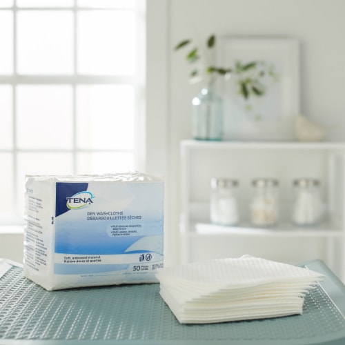 TENA ProSkin Dry Adult Wipe or Washcloth 10-1/4 X 13 Inch 74499, 1 Pack 50 Wipes Perspective: back