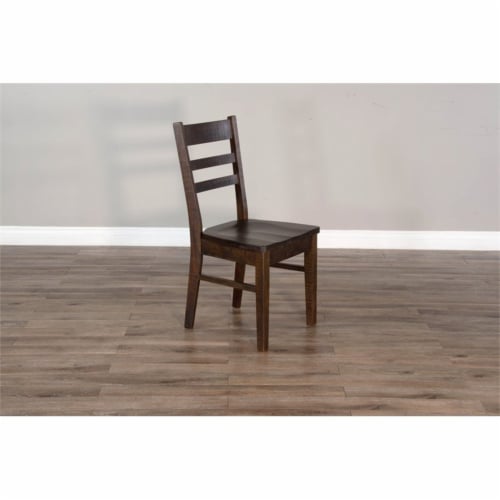 Sunny Designs Homestead 18  Ladderback Chair with Wood Seat in Tobacco Leaf Perspective: back