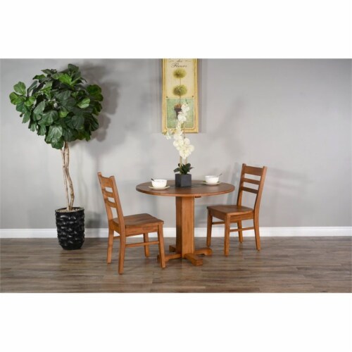 Sunny Designs Sedona 37  Ladderback Chair with Wood Seat in Rustic Oak Perspective: back