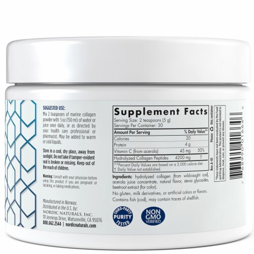 Nordic Naturals Strawberry Marine Collagen Perspective: back
