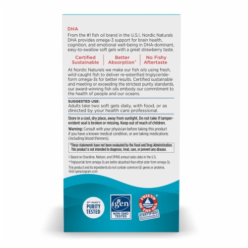 Nordic Naturals DHA Softgels Perspective: back