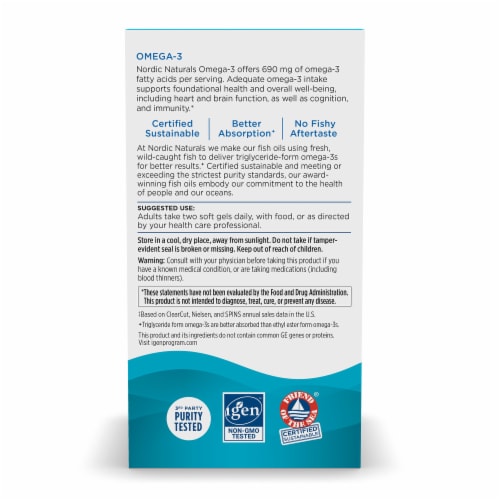 Nordic Naturals® Omega-3 Soft Gels Perspective: back