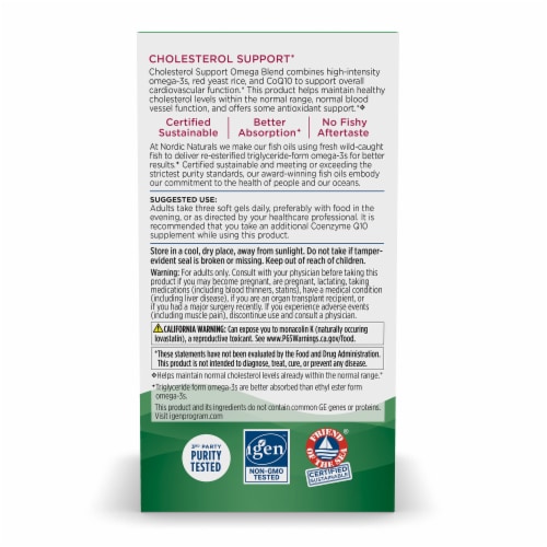 Nordic Naturals® Omega LDL with Red Yeast Rice 7 CoQ10 Soft Gels 1000mg Perspective: back