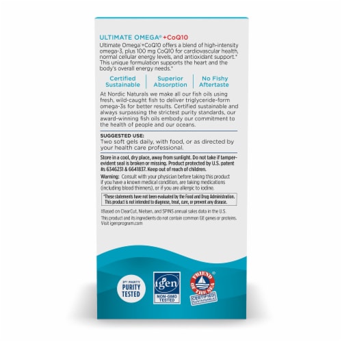 Nordic Naturals Ultimate Omega with CoQ10 Soft Gels Perspective: back