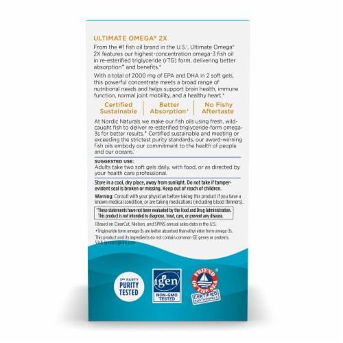 Nordic Naturals® Ultimate Omega® Softgels Perspective: back