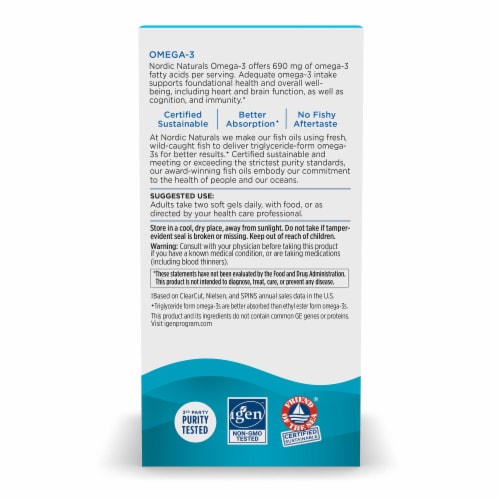 Nordic Naturals® Omega-3 Fish Oil Lemon Perspective: back