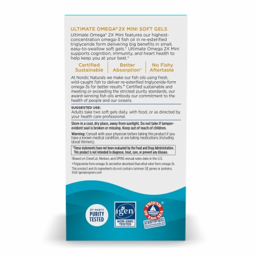 Nordic Naturals® Ultimate Omega® 500mg Soft Gels Perspective: back