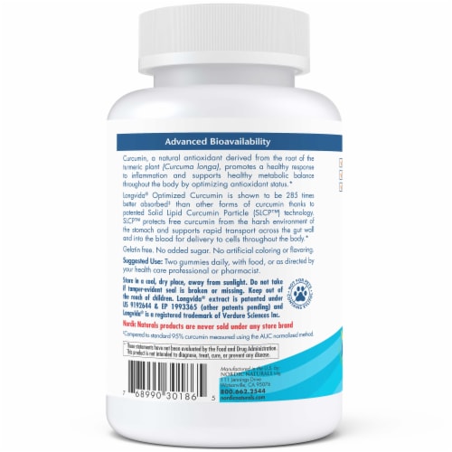 Nordic Naturals Longvida Optimized Curcumin Gummies Perspective: back
