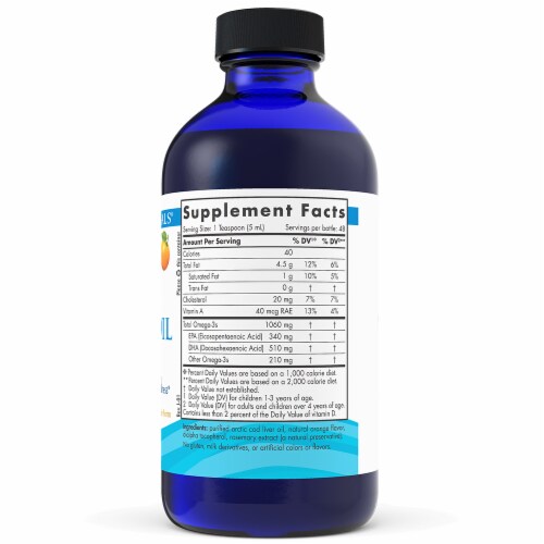 Nordic Naturals Orange Flavored Arctic Cod Liver Oil 1060mg Perspective: back