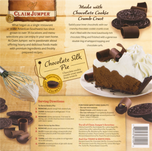 Claim Jumper Chocolate Silk Pie Perspective: back