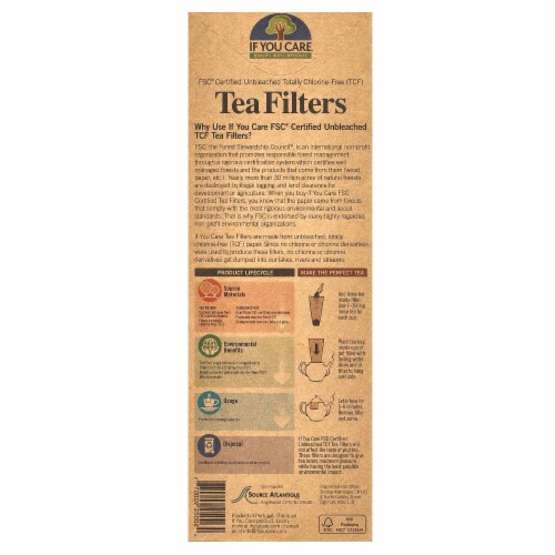 If You Care - Tea Filters Chlorine Free - Case of 20 - 50 CT Perspective: back