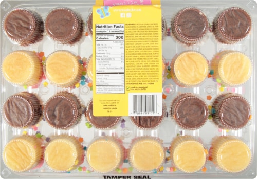 Two-Bite Spring Vanilla & Chocolate Cupcakes 24 Count Perspective: back