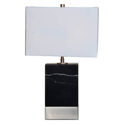 Renwil Heme Table Lamp in Black and Satin Nickel Finish Perspective: back